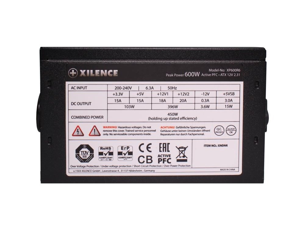Power Supply|XILENCE|450 Watts|Peak Power 600 Watts|PFC Active|XN044 7 Power Supply|XILENCE|450 Watts|Peak Power 600 Watts|PFC Active|XN044 7