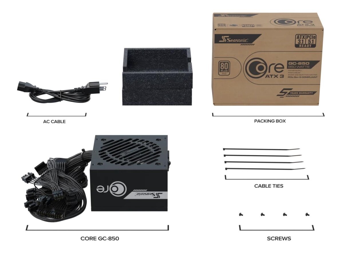 Power Supply|SEASONIC|ATX|PC|100 - 240 V|850 W|SRP-CGC851-A5A32SF 13 Power Supply|SEASONIC|ATX|PC|100 - 240 V|850 W|SRP-CGC851-A5A32SF 13