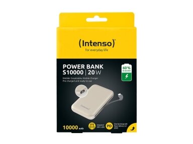POWER BANK USB 10000MAH/BEIGE S10000 7333031 INTENSO