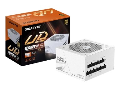 Power Supply|GIGABYTE|UD1000GM PG5 ICE|ATX 3.1|1000 Watts|Efficiency 80 PLUS GOLD|PFC Active|MTBF 100000 hours|GP-UD1000GMPG5ICE