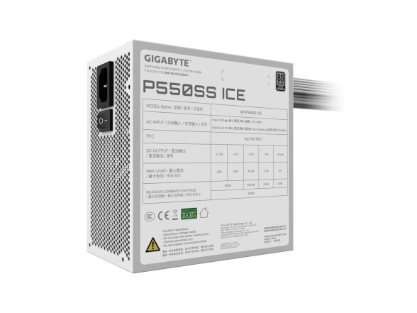 Power Supply|GIGABYTE|GP-P550SS ICE|550 Watts|Efficiency 80 PLUS SILVER|PFC Active|MTBF 100000 hours|GP-P550SSICE 4 Power Supply|GIGABYTE|GP-P550SS ICE|550 Watts|Efficiency 80 PLUS SILVER|PFC Active|MTBF 100000 hours|GP-P550SSICE 4