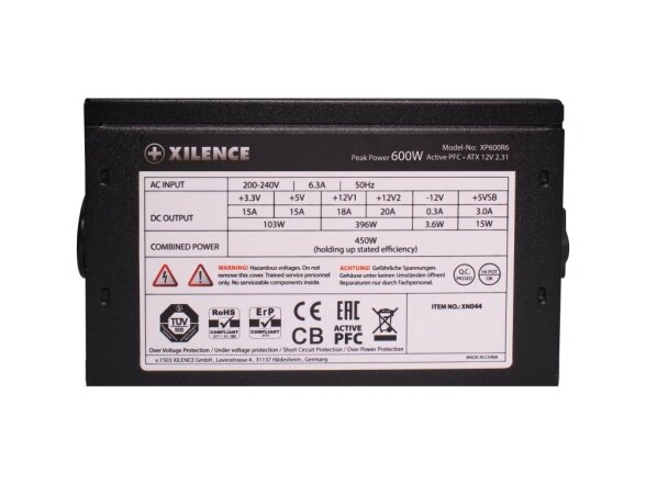 Power Supply|XILENCE|450 Watts|Peak Power 600 Watts|PFC Active|XN044 7