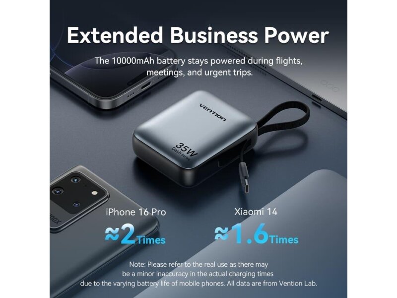 POWER BANK USB 10000MAH 35W/MINI GRAY FHEH0 VENTION 8 POWER BANK USB 10000MAH 35W/MINI GRAY FHEH0 VENTION 8