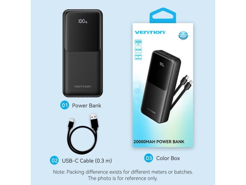 POWER BANK USB 20000MAH 22.5W/WHITE FHPW0 VENTION 13