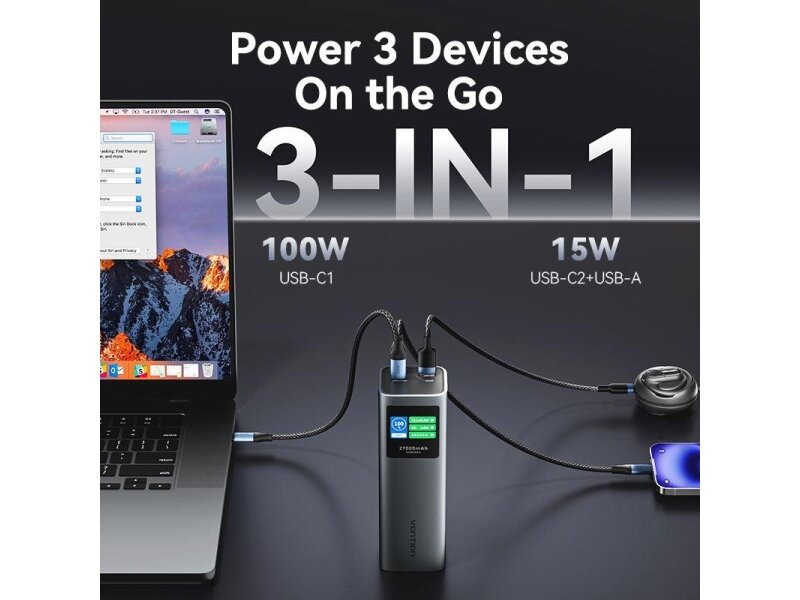 POWER BANK USB 27000MAH 140W/FKEH0 VENTION 13 POWER BANK USB 27000MAH 140W/FKEH0 VENTION 13