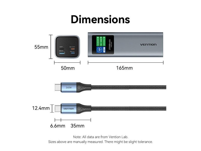 POWER BANK USB 27000MAH 140W/FKEH0 VENTION 17