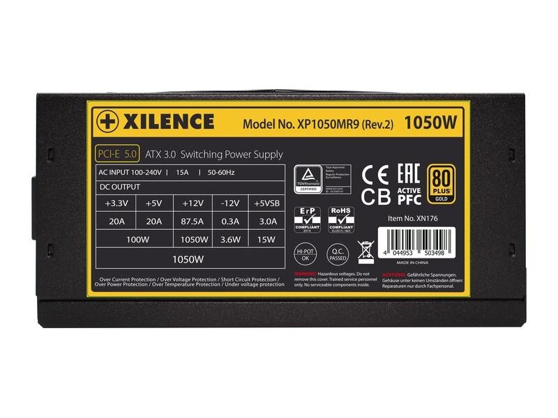 Power Supply|XILENCE|1050 Watts|Efficiency 80 PLUS GOLD|PFC Active|XN176 3