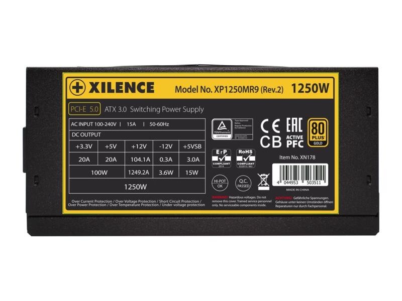 Power Supply|XILENCE|1250 Watts|Efficiency 80 PLUS GOLD|PFC Active|XN178 6