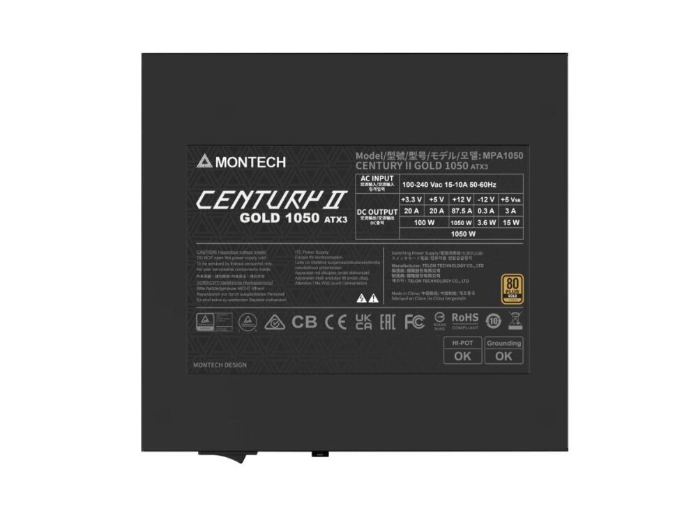 Power Supply|MONTECH|CENTURY II|ATX|1050 W|CENTURYII1050 2