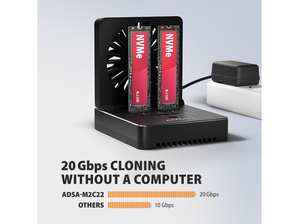 SSD ACC DOCK STATION USB-C/2XM.2 NVME ADSA-M2C22 AXAGON 3 SSD ACC DOCK STATION USB-C/2XM.2 NVME ADSA-M2C22 AXAGON 3