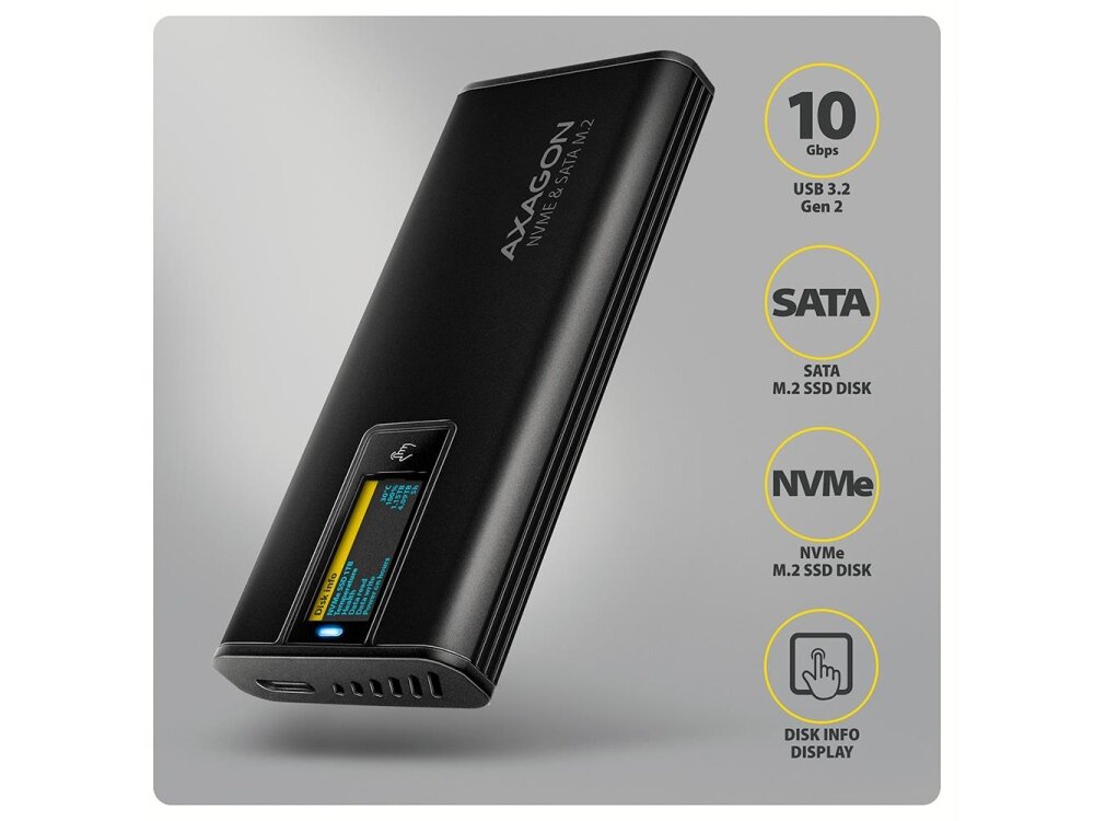SSD ACC ENCLOSURE M.2 NVME/SATA USB-C EEM2-SD2B AXAGON 3 SSD ACC ENCLOSURE M.2 NVME/SATA USB-C EEM2-SD2B AXAGON 3
