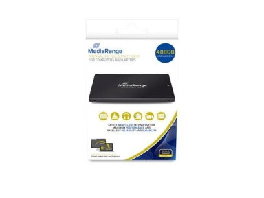 SSD|MEDIARANGE| 480 GB|Serial ATA III|NAND flash type TLC (Triple Level Cell)|Write speed 480 MB/s|Read speed 550 MB/s|2.5"|MR1003