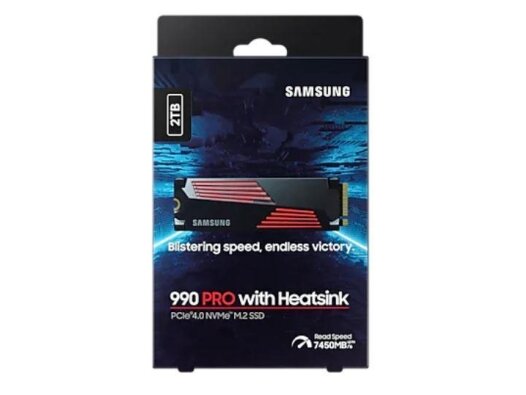 SSD|SAMSUNG|990 PRO with Heatsink|2TB|M.2|PCIE|NVMe|MLC|Write speed 6900 MBytes/sec|Read speed 7450 MBytes/sec|2.3mm|TBW 1200 TB|MTBF 1500000 hours|MZ-V9P2T0GW 3 SSD|SAMSUNG|990 PRO with Heatsink|2TB|M.2|PCIE|NVMe|MLC|Write speed 6900 MBytes/sec|Read speed 7450 MBytes/sec|2.3mm|TBW 1200 TB|MTBF 1500000 hours|MZ-V9P2T0GW 3