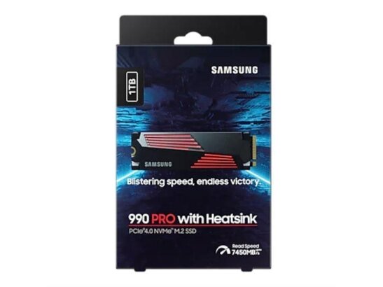 SSD|SAMSUNG|990 PRO with Heatsink|1TB|M.2|PCIE|NVMe|MLC|Write speed 6900 MBytes/sec|Read speed 7450 MBytes/sec|2.3mm|TBW 600 TB|MTBF 1500000 hours|MZ-V9P1T0GW 3 SSD|SAMSUNG|990 PRO with Heatsink|1TB|M.2|PCIE|NVMe|MLC|Write speed 6900 MBytes/sec|Read speed 7450 MBytes/sec|2.3mm|TBW 600 TB|MTBF 1500000 hours|MZ-V9P1T0GW 3