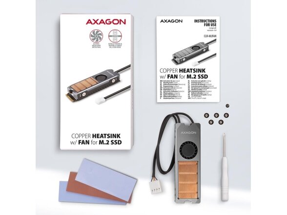 SSD ACC COOLER M.2 COPPER FAN/CLR-M2FAN AXAGON 1
