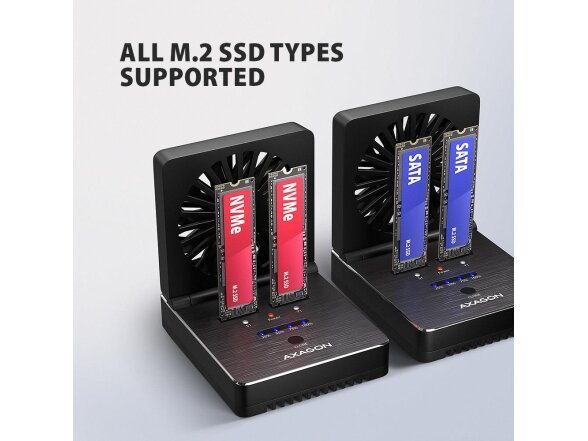 SSD ACC DOCK STATION USB-C/2XM.2 NVME ADSA-M2C22 AXAGON 2