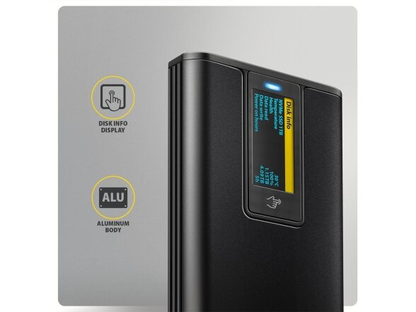 SSD ACC ENCLOSURE M.2 NVME/SATA USB-C EEM2-SD2B AXAGON 1