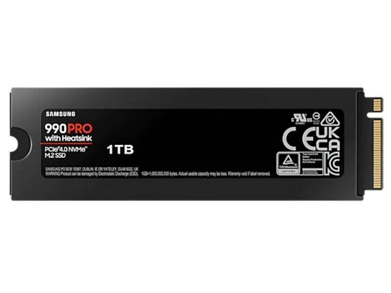 SSD|SAMSUNG|990 PRO with Heatsink|1TB|M.2|PCIE|NVMe|MLC|Write speed 6900 MBytes/sec|Read speed 7450 MBytes/sec|2.3mm|TBW 600 TB|MTBF 1500000 hours|MZ-V9P1T0GW 1