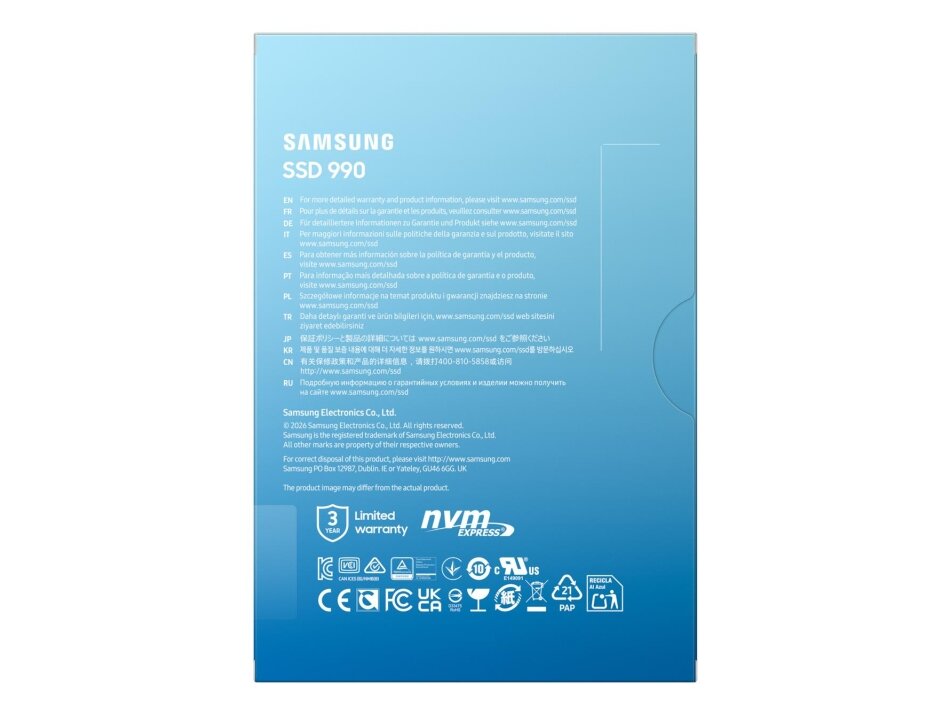 SSD|SAMSUNG| 1 TB|M.2|PCI Express 4.0|NVMe Yes|Write speed 6450 MB/s|Read speed 7150 MB/s|MTBF 1500000 h|Box|MZ-V9V1T0BW 6 SSD|SAMSUNG| 1 TB|M.2|PCI Express 4.0|NVMe Yes|Write speed 6450 MB/s|Read speed 7150 MB/s|MTBF 1500000 h|Box|MZ-V9V1T0BW 6
