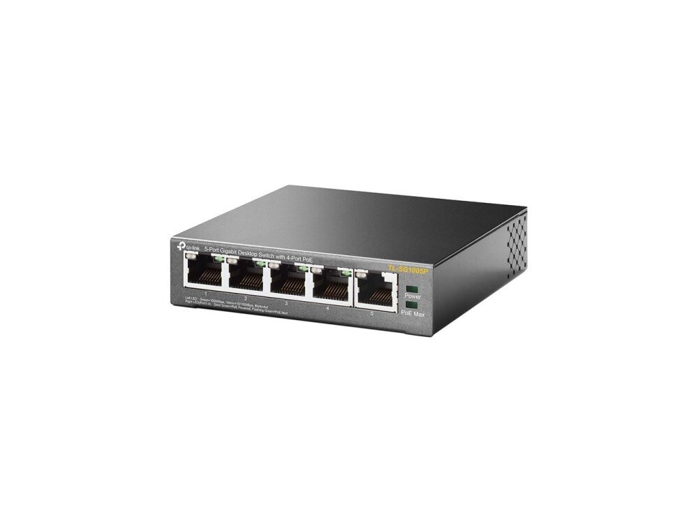 Switch|TP-LINK|Desktop/pedestal|5x10Base-T / 100Base-TX / 1000Base-T|PoE ports 4|TL-SG1005P 2 Switch|TP-LINK|Desktop/pedestal|5x10Base-T / 100Base-TX / 1000Base-T|PoE ports 4|TL-SG1005P 2