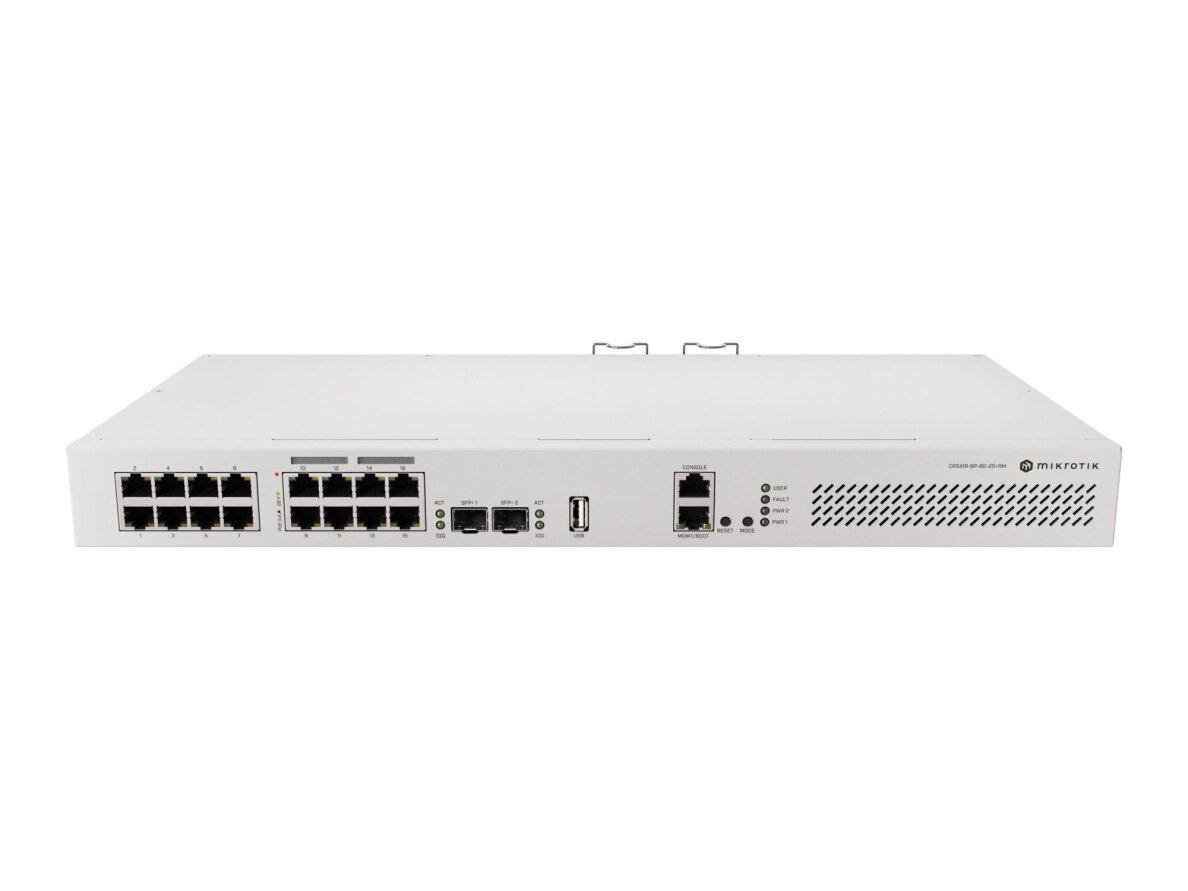 Switch|MIKROTIK|CRS418-8P-8G-2S+RM|Type L3|PoE ports 8|150 Watts|CRS418-8P-8G-2S+RM 1