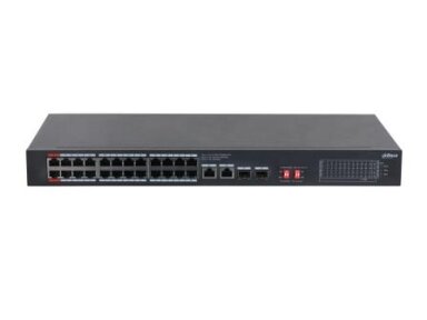 Switch|DAHUA|S3228-24GT-375|Switch type Unmanaged|Switch layer L2|Rack mounting Yes|26xRJ-45 ports|RJ-45 Ports Type Gigabit Ethernet (10/100/1000)|Power over Ethernet (PoE) Yes|24xPower over Ethernet (PoE) ports quantity|Total Power over Ethernet (PoE) bu
