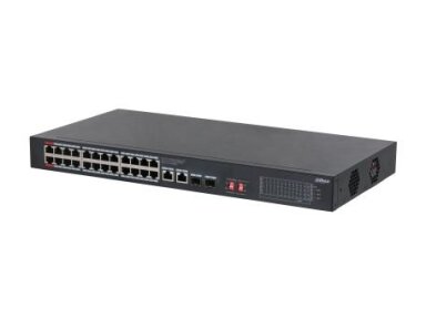 Switch|DAHUA|S3228-24GT-375|Switch type Unmanaged|Switch layer L2|Rack mounting Yes|26xRJ-45 ports|RJ-45 Ports Type Gigabit Ethernet (10/100/1000)|Power over Ethernet (PoE) Yes|24xPower over Ethernet (PoE) ports quantity|Total Power over Ethernet (PoE) bu