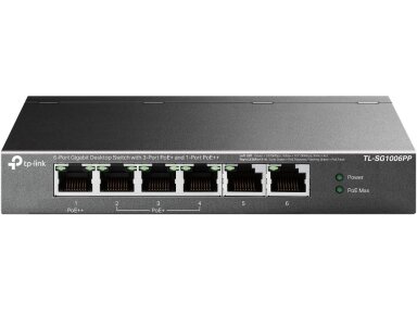 Switch|TP-LINK|TL-SG1006PP|Desktop/pedestal|6x10Base-T / 100Base-TX / 1000Base-T|PoE+ ports 4|TL-SG1006PP