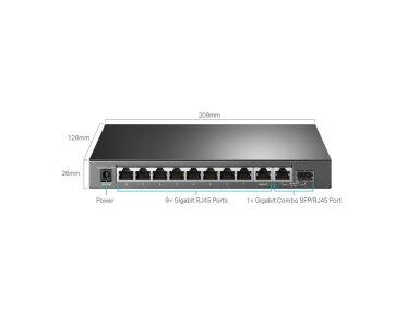 Switch|TP-LINK|TL-SG1210MPE|Desktop/pedestal|9x10Base-T / 100Base-TX / 1000Base-T|1x10/100/1000BASE-T/SFP combo|PoE+ ports 8|123 Watts|TL-SG1210MPE