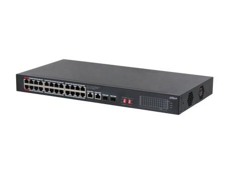 Switch|DAHUA|S3228-24GT-375|Switch type Unmanaged|Switch layer L2|Rack mounting Yes|26xRJ-45 ports|RJ-45 Ports Type Gigabit Ethernet (10/100/1000)|Power over Ethernet (PoE) Yes|24xPower over Ethernet (PoE) ports quantity|Total Power over Ethernet (PoE) bu