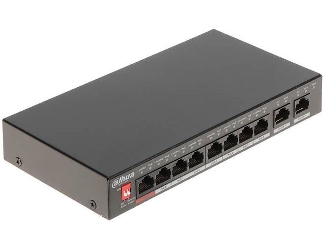Switch|DAHUA|PFS3010-8ET-96-V2|Desktop/pedestal|PoE ports 8|96 Watts|DH-PFS3010-8ET-96-V2