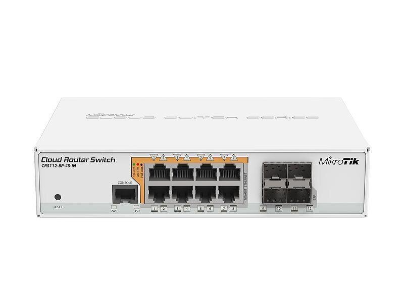 Switch|MIKROTIK|8x10Base-T / 100Base-TX / 1000Base-T|4xSFP|1xConsole|CRS112-8P-4S-IN Switch|MIKROTIK|8x10Base-T / 100Base-TX / 1000Base-T|4xSFP|1xConsole|CRS112-8P-4S-IN