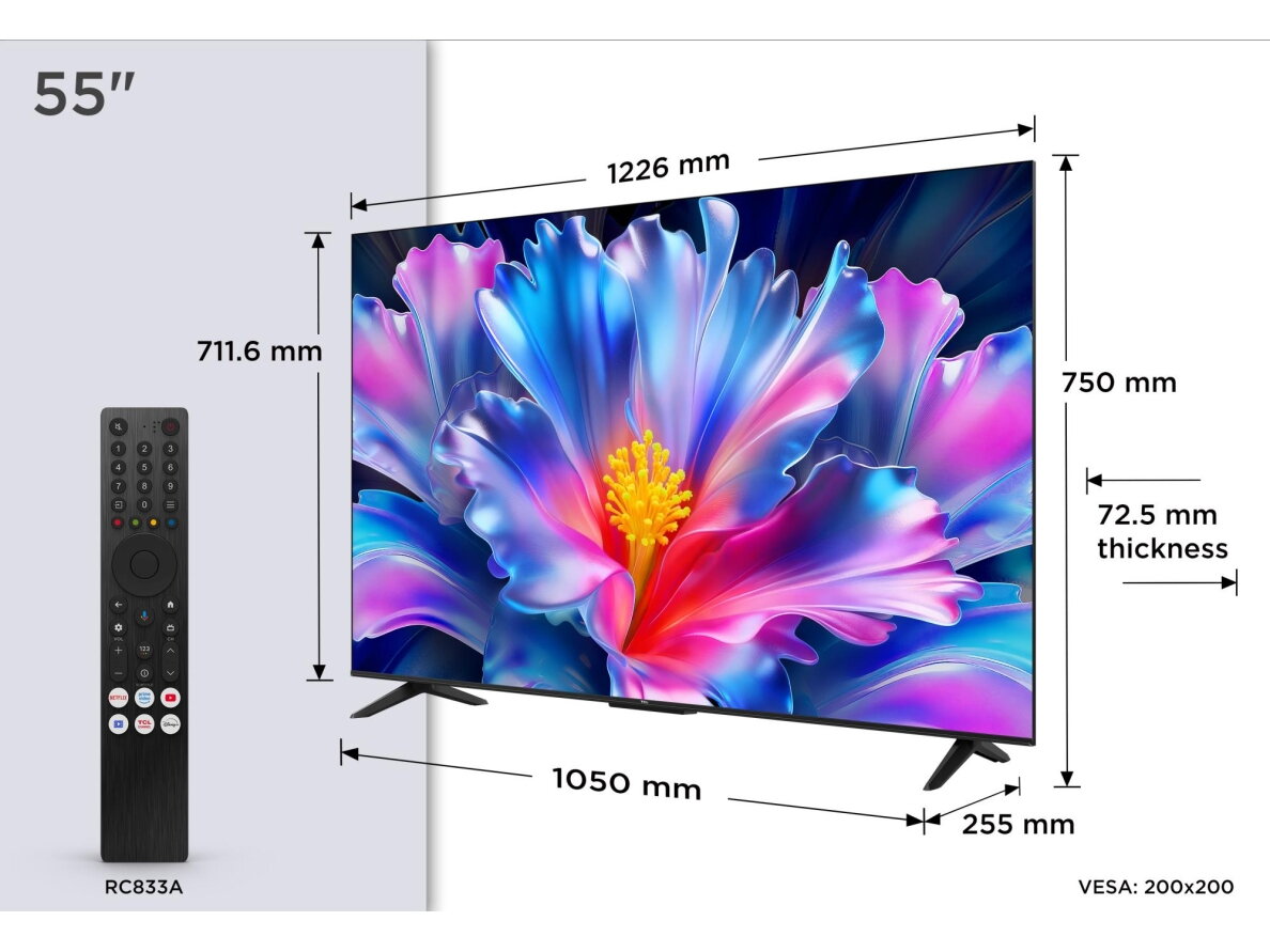 TV Set|TCL|55 "|4K Ultra HD|3840 x 2160 pixels|Flat|16:9|QLED|55P6L 3