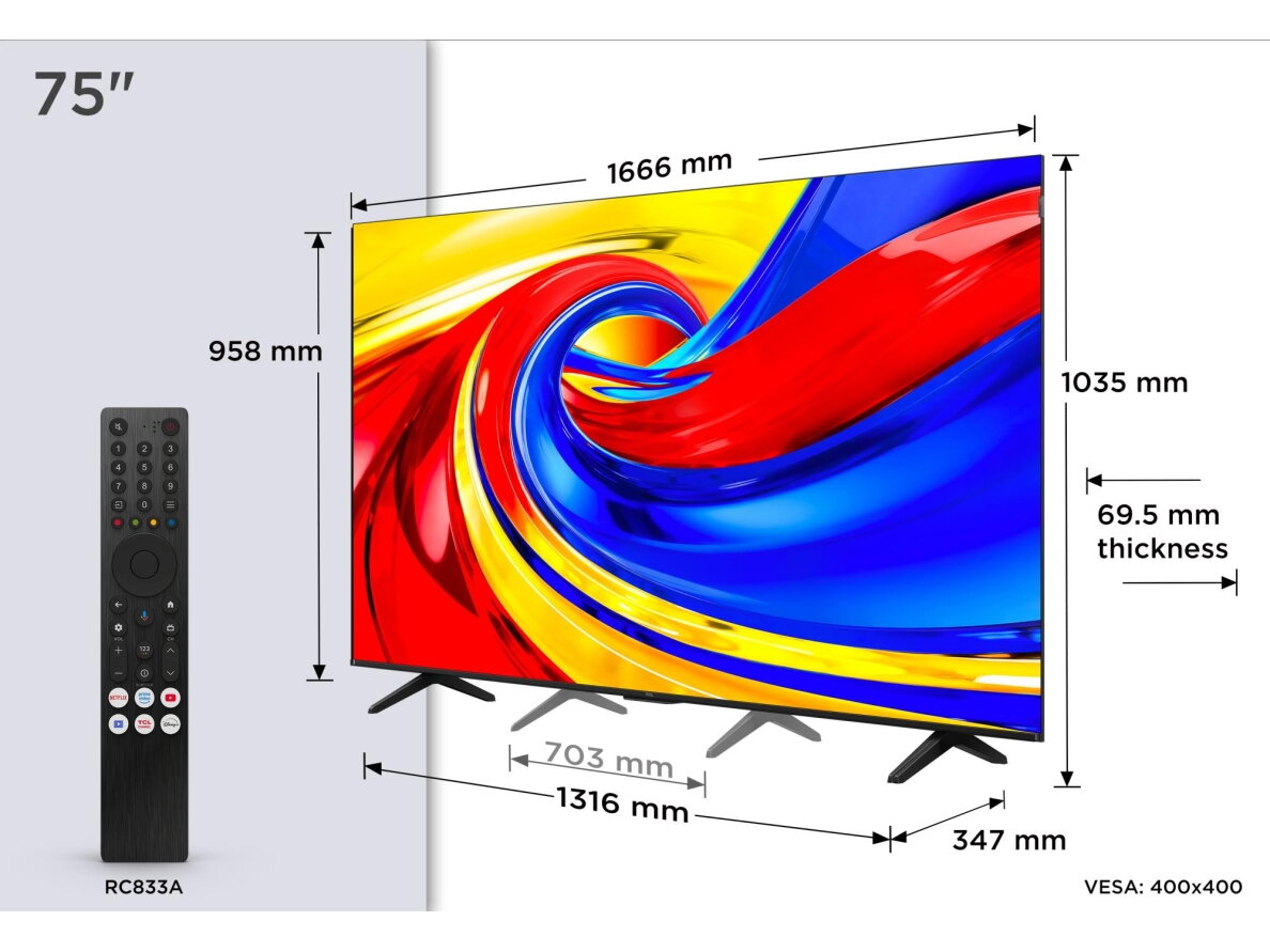TV Set|TCL|75 "|4K Ultra HD|3840 x 2160 pixels|Flat|16:9|QLED|75QLED780L 3