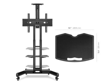 TV SET ACC SHELF MOBILE STAND/BLACK APT1551-B ONKRON