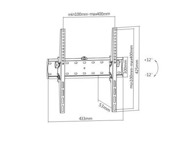 TV SET ACC WALL MOUNT 32-55"/WM-55T-02 GEMBIRD