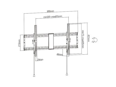 TV SET ACC WALL MOUNT 43-90"/WM-90T-01 GEMBIRD