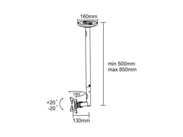 TV SET ACC CEILING MOUNT 10-30/FPMA-C050BLACK NEOMOUNTS 5