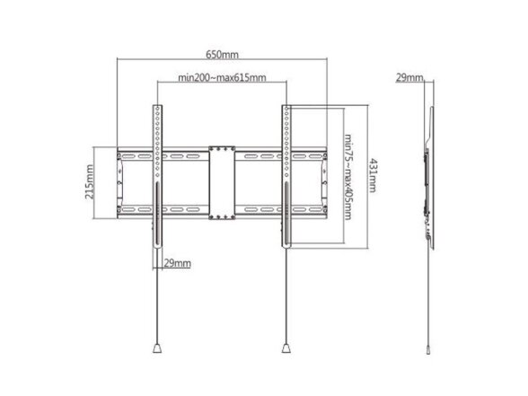 TV SET ACC WALL MOUNT 37-80"/WM-80F-01 GEMBIRD 1