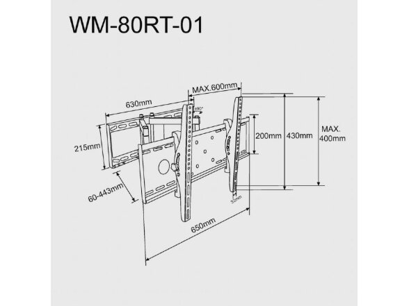 TV SET ACC WALL MOUNT 37-80"/WM-80ST-02 GEMBIRD 2