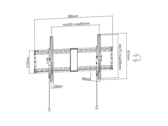 TV SET ACC WALL MOUNT 43-90"/WM-90T-01 GEMBIRD 1 TV SET ACC WALL MOUNT 43-90"/WM-90T-01 GEMBIRD 1