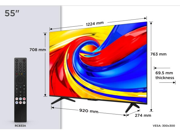 TV Set|TCL|55 "|4K Ultra HD|3840 x 2160 pixels|Flat|16:9|QLED|55QLED780L 3