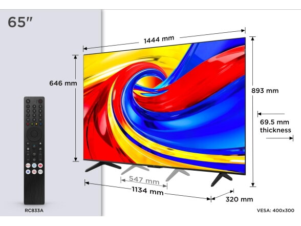 TV Set|TCL|65 "|4K Ultra HD|3840 x 2160 pixels|Flat|16:9|QLED|65QLED780L 3