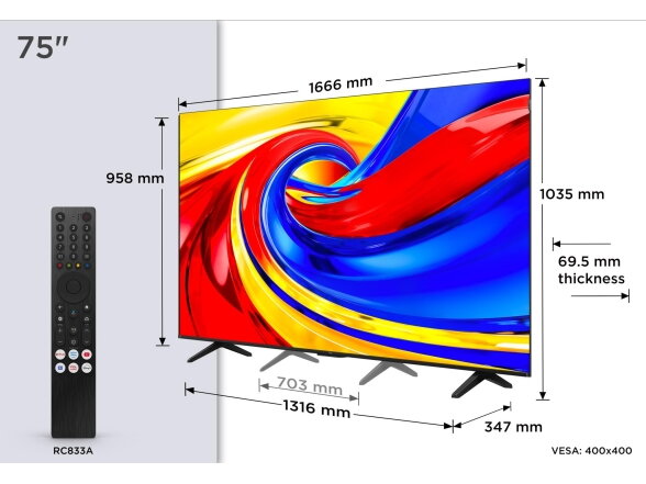 TV Set|TCL|75 "|4K Ultra HD|3840 x 2160 pixels|Flat|16:9|QLED|75QLED780L 3
