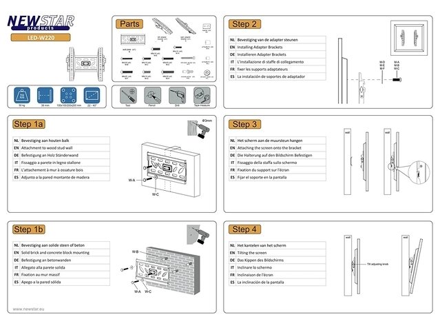 TV SET ACC WALL MOUNT BLACK/24-40" LED-W220 NEOMOUNTS 6 TV SET ACC WALL MOUNT BLACK/24-40" LED-W220 NEOMOUNTS 6