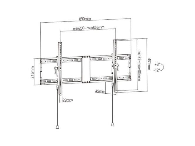 TV SET ACC WALL MOUNT 43-90"/WM-90T-01 GEMBIRD 1 TV SET ACC WALL MOUNT 43-90"/WM-90T-01 GEMBIRD 1