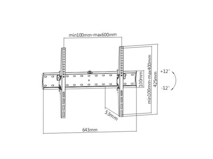 TV SET ACC WALL MOUNT 37-70"/WM-70T-02 GEMBIRD 1