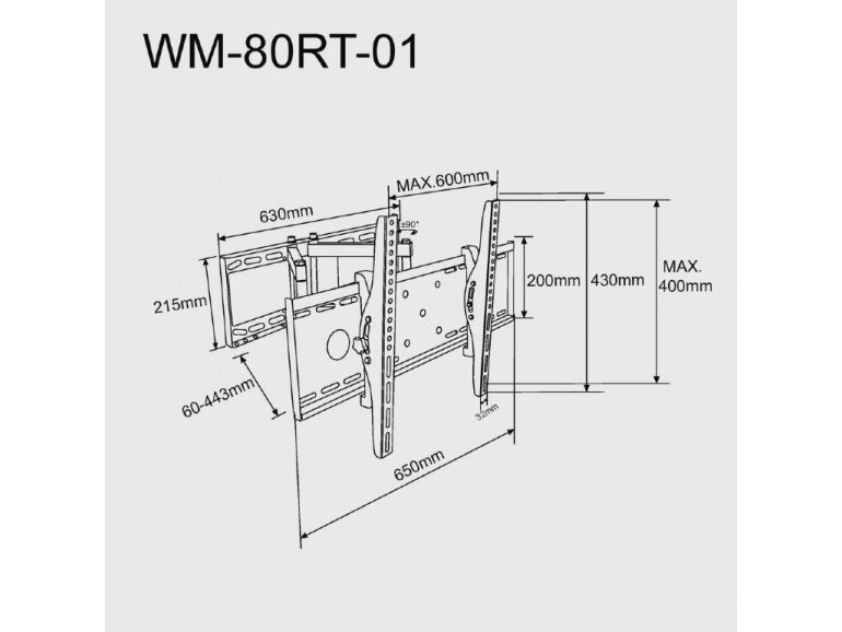 TV SET ACC WALL MOUNT 37-80"/WM-80ST-02 GEMBIRD 2 TV SET ACC WALL MOUNT 37-80"/WM-80ST-02 GEMBIRD 2