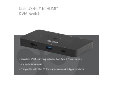 VIDEO SWITCH KVM USB-C TO HDMI/DUAL CSV-2512 CLUB3D