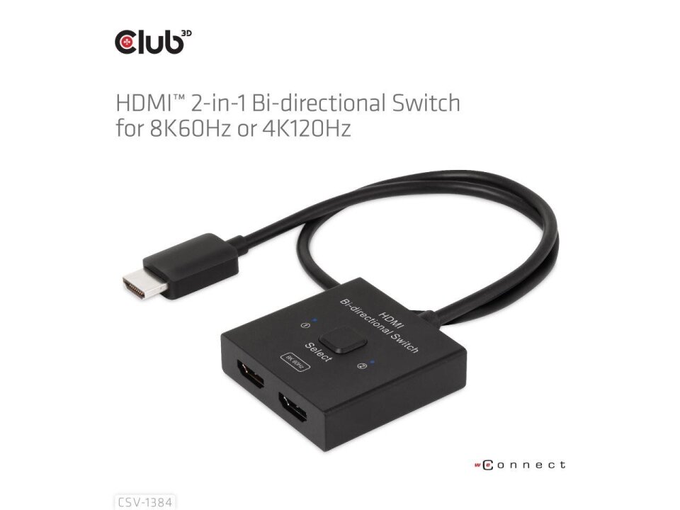 VIDEO SWITCH HDMI 2PORT/CSV-1384 CLUB3D 1